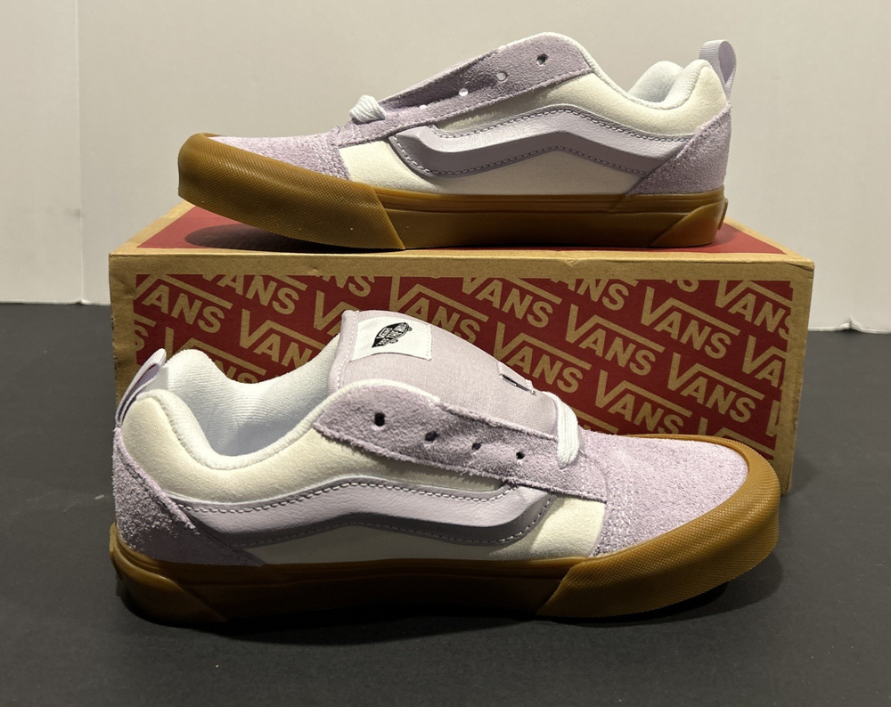 Vans Knu Skool Junior Sneakers Puffy Skater Kids Size 6 Lavender Gum Sole